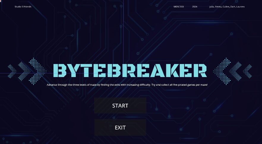 Bytebreaker start screen